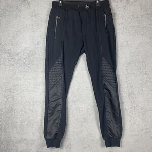 Plein Switzerland Pants Mens Large Quilted Joggers Zipper Pockets Streetwear